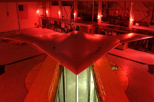 B-2 Spirit in Low-Light Display or Test Setting