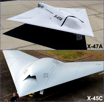 X-47A and X-45 UCAV Comparison